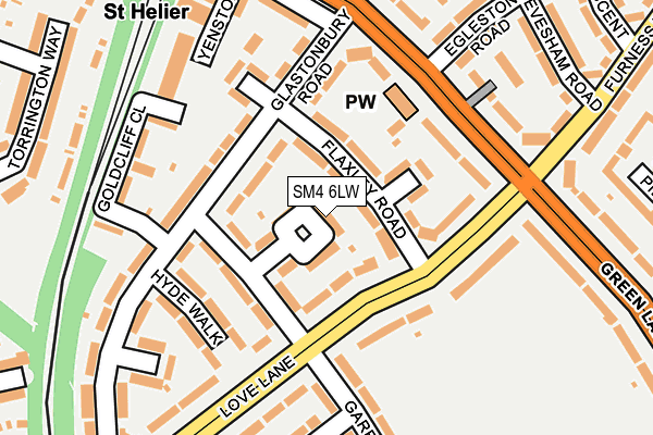 SM4 6LW map - OS OpenMap – Local (Ordnance Survey)
