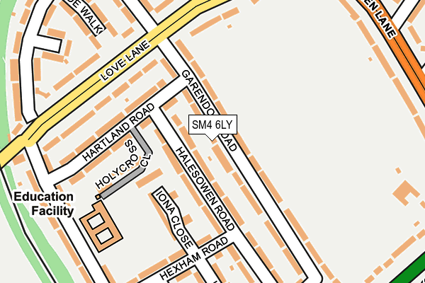 SM4 6LY map - OS OpenMap – Local (Ordnance Survey)