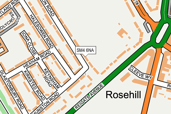 SM4 6NA map - OS OpenMap – Local (Ordnance Survey)