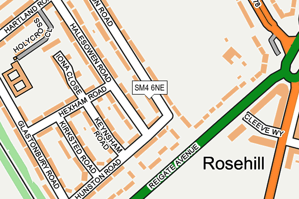 SM4 6NE map - OS OpenMap – Local (Ordnance Survey)