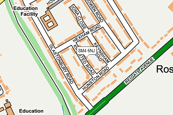 SM4 6NJ map - OS OpenMap – Local (Ordnance Survey)