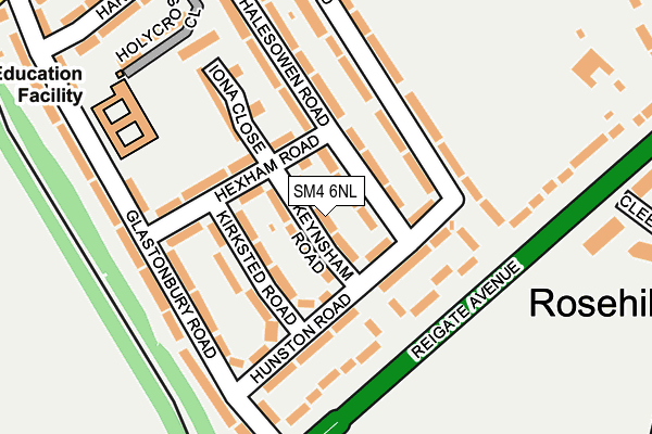 SM4 6NL map - OS OpenMap – Local (Ordnance Survey)