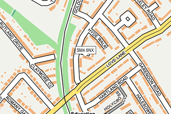 SM4 6NX map - OS OpenMap – Local (Ordnance Survey)