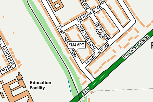 SM4 6PE map - OS OpenMap – Local (Ordnance Survey)