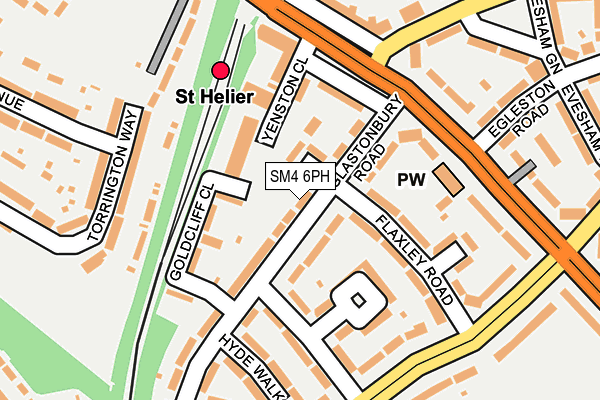 SM4 6PH map - OS OpenMap – Local (Ordnance Survey)