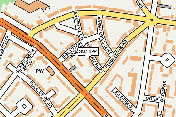 SM4 6PP map - OS OpenMap – Local (Ordnance Survey)