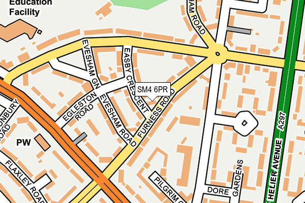 SM4 6PR map - OS OpenMap – Local (Ordnance Survey)