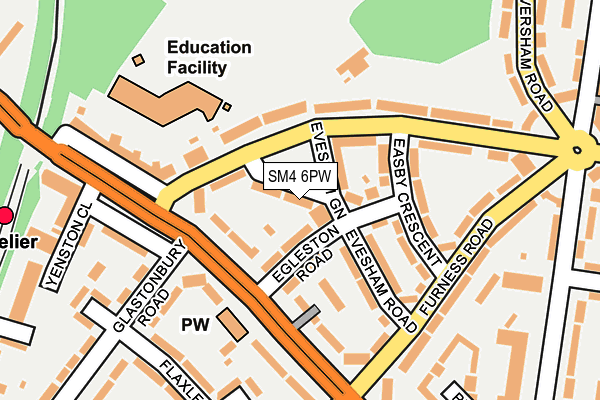 SM4 6PW map - OS OpenMap – Local (Ordnance Survey)