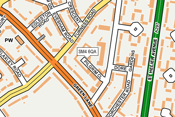 SM4 6QA map - OS OpenMap – Local (Ordnance Survey)