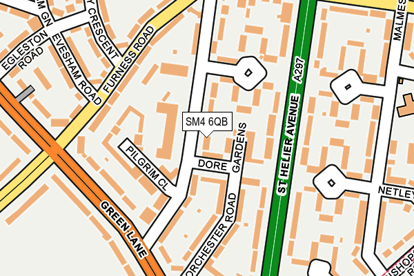 SM4 6QB map - OS OpenMap – Local (Ordnance Survey)