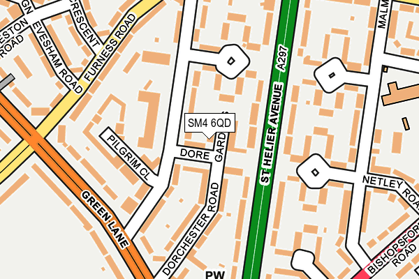 SM4 6QD map - OS OpenMap – Local (Ordnance Survey)