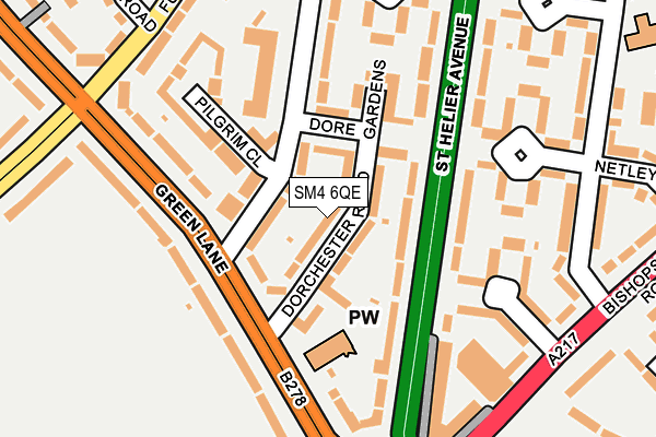 SM4 6QE map - OS OpenMap – Local (Ordnance Survey)