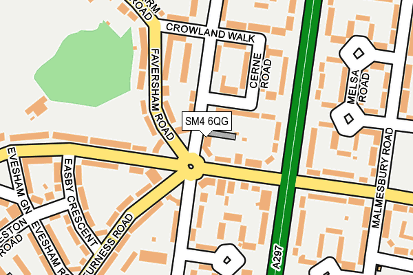 SM4 6QG map - OS OpenMap – Local (Ordnance Survey)