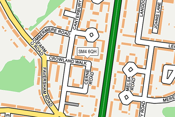 SM4 6QH map - OS OpenMap – Local (Ordnance Survey)