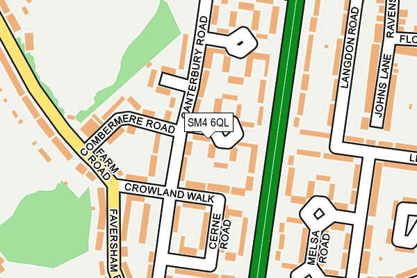 SM4 6QL map - OS OpenMap – Local (Ordnance Survey)