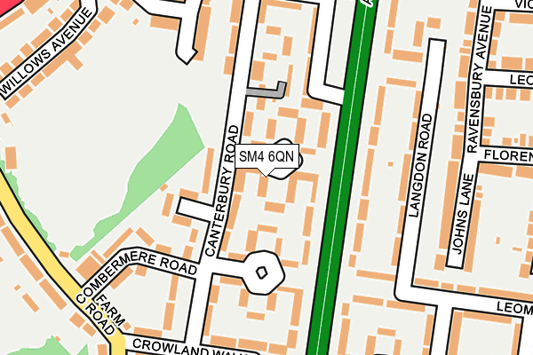 SM4 6QN map - OS OpenMap – Local (Ordnance Survey)