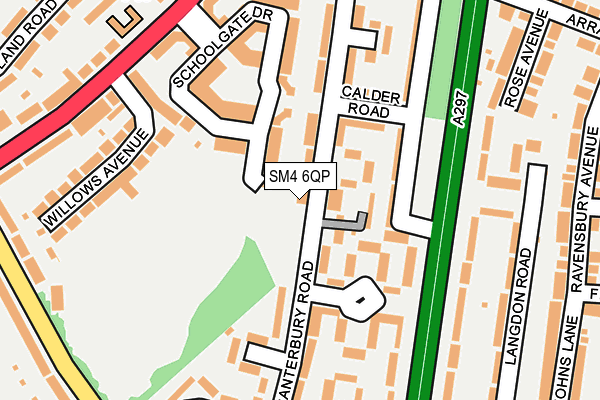 SM4 6QP map - OS OpenMap – Local (Ordnance Survey)