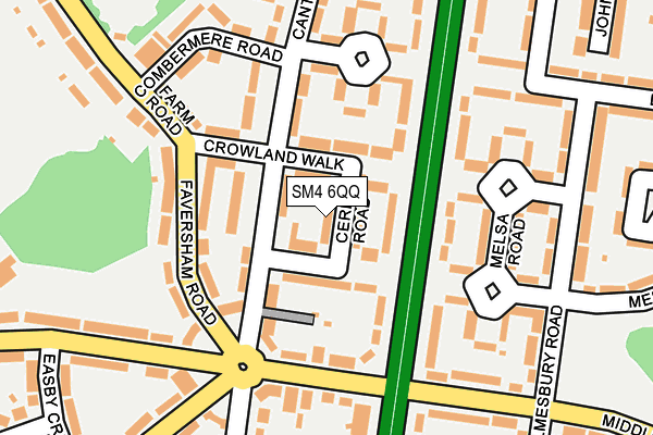 SM4 6QQ map - OS OpenMap – Local (Ordnance Survey)