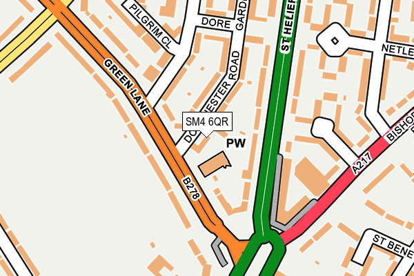 SM4 6QR map - OS OpenMap – Local (Ordnance Survey)