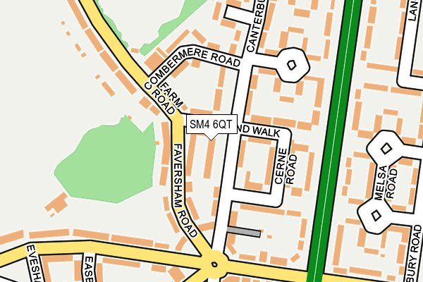SM4 6QT map - OS OpenMap – Local (Ordnance Survey)