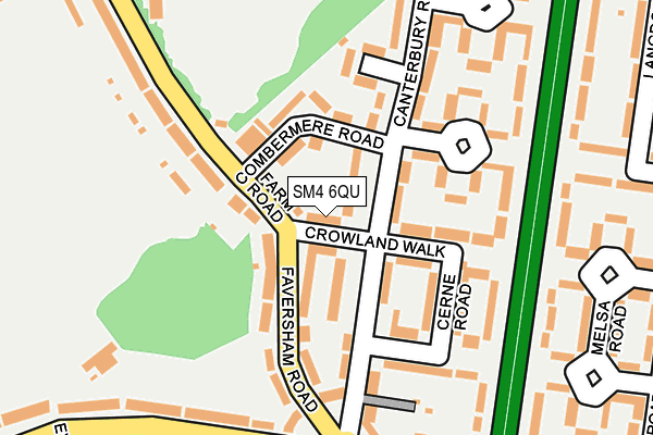 SM4 6QU map - OS OpenMap – Local (Ordnance Survey)