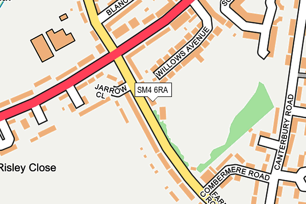 SM4 6RA map - OS OpenMap – Local (Ordnance Survey)