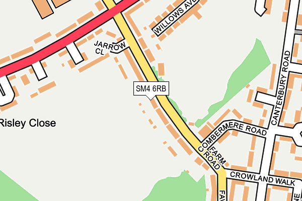 SM4 6RB map - OS OpenMap – Local (Ordnance Survey)