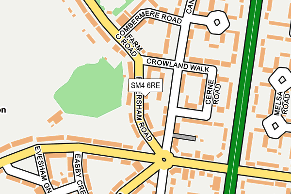 SM4 6RE map - OS OpenMap – Local (Ordnance Survey)