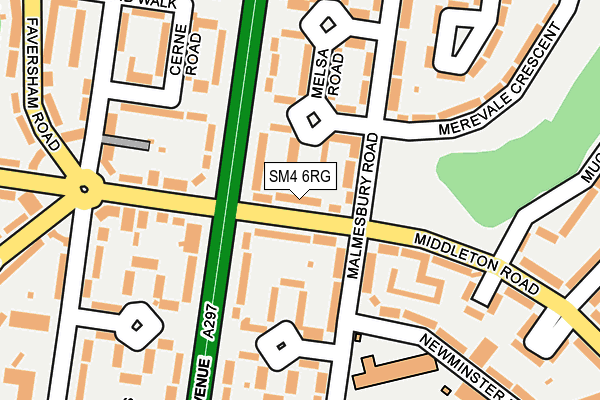SM4 6RG map - OS OpenMap – Local (Ordnance Survey)