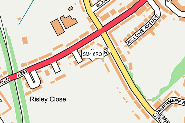 SM4 6RQ map - OS OpenMap – Local (Ordnance Survey)