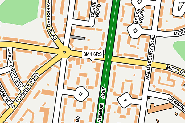 SM4 6RS map - OS OpenMap – Local (Ordnance Survey)