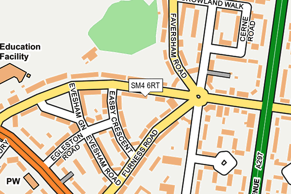 SM4 6RT map - OS OpenMap – Local (Ordnance Survey)