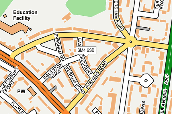 SM4 6SB map - OS OpenMap – Local (Ordnance Survey)
