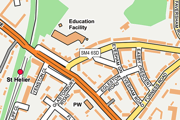 SM4 6SD map - OS OpenMap – Local (Ordnance Survey)