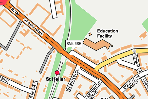 SM4 6SE map - OS OpenMap – Local (Ordnance Survey)