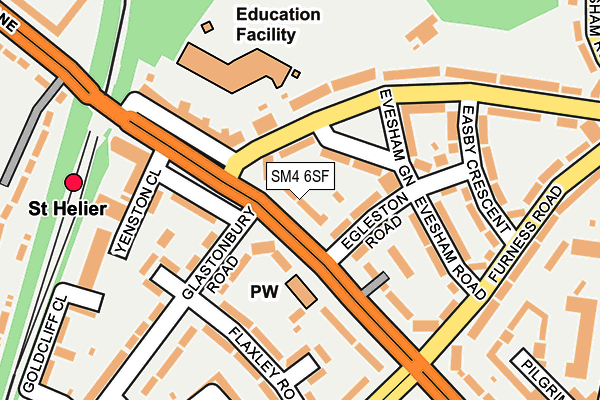 SM4 6SF map - OS OpenMap – Local (Ordnance Survey)