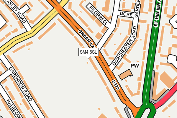 SM4 6SL map - OS OpenMap – Local (Ordnance Survey)