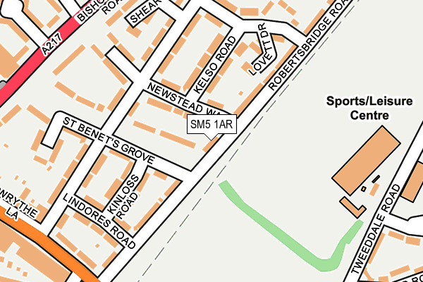 SM5 1AR map - OS OpenMap – Local (Ordnance Survey)