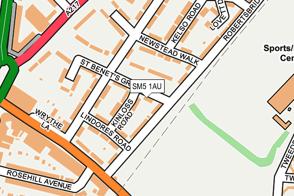 SM5 1AU map - OS OpenMap – Local (Ordnance Survey)