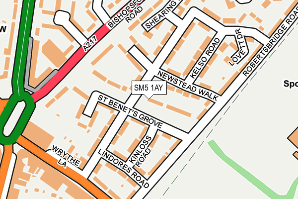 SM5 1AY map - OS OpenMap – Local (Ordnance Survey)