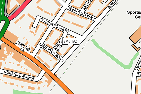 SM5 1AZ map - OS OpenMap – Local (Ordnance Survey)