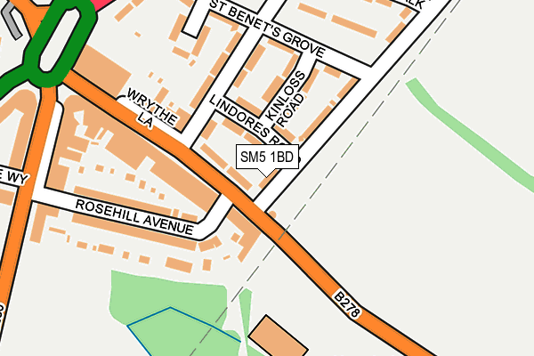 SM5 1BD map - OS OpenMap – Local (Ordnance Survey)