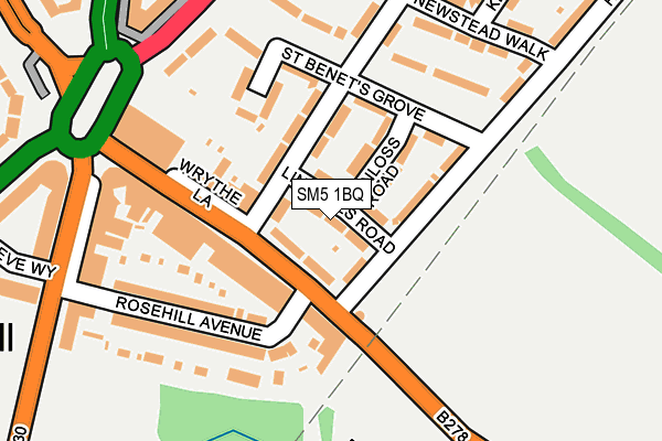 SM5 1BQ map - OS OpenMap – Local (Ordnance Survey)