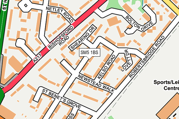 SM5 1BS map - OS OpenMap – Local (Ordnance Survey)