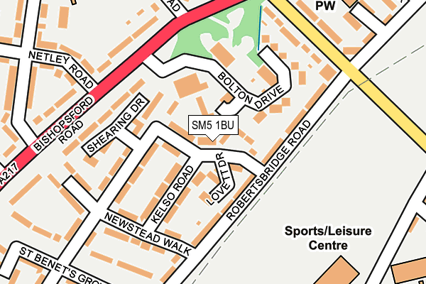 SM5 1BU map - OS OpenMap – Local (Ordnance Survey)