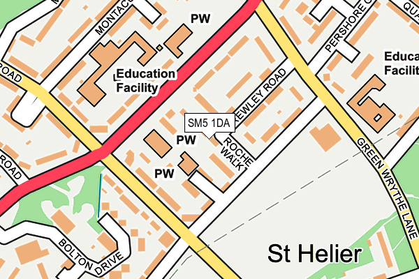 SM5 1DA map - OS OpenMap – Local (Ordnance Survey)