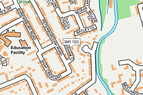 SM5 1DG map - OS OpenMap – Local (Ordnance Survey)