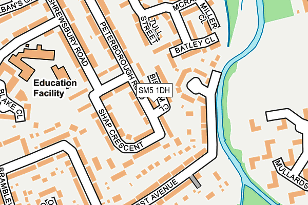 SM5 1DH map - OS OpenMap – Local (Ordnance Survey)