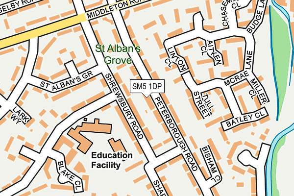 SM5 1DP map - OS OpenMap – Local (Ordnance Survey)