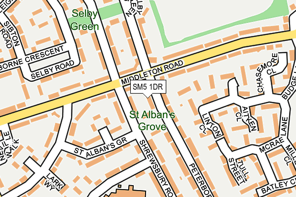 SM5 1DR map - OS OpenMap – Local (Ordnance Survey)